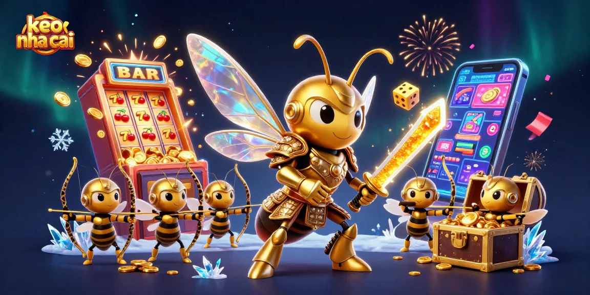Experience keo nha cai excitement with a golden hornet samurai amidst casino game elements.