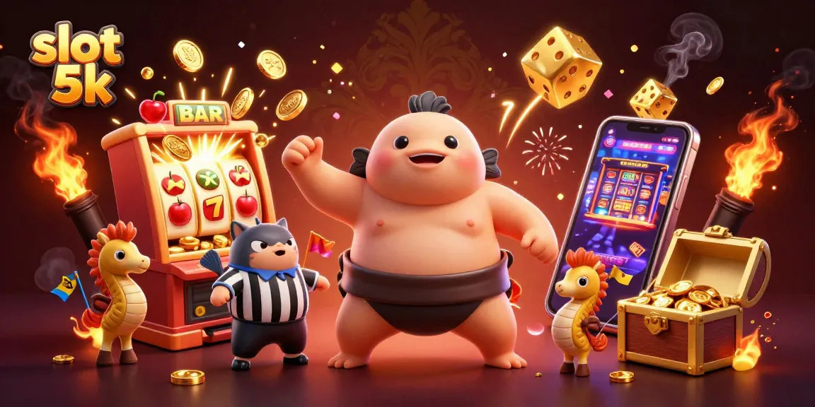 Experience the excitement of slot 5k with colorful game elements and lively characters.