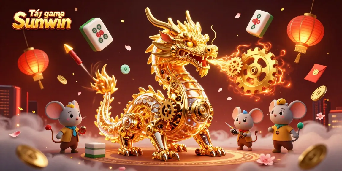 Experience Tải game Sunwin with a dazzling illustration of a golden dragon and immersive casino elements.
