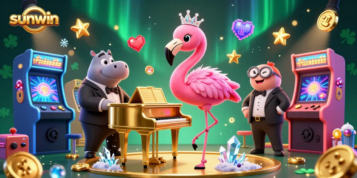 Experience gaming excitement with sunwin in a vibrant casino scene featuring animated characters and dynamic elements.