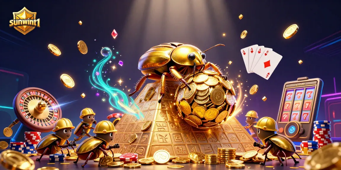 Experience the thrill of gaming at sunwint1 with golden coins and vibrant casino symbols.