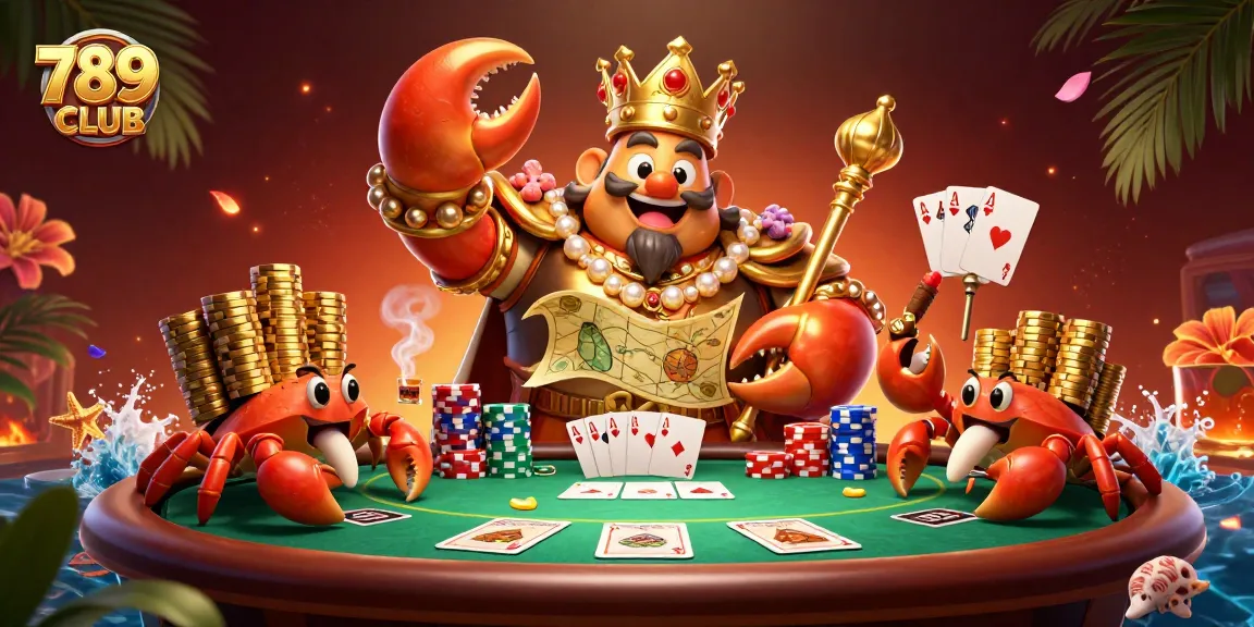 Engage with exciting games at 789CLUB casino, showcasing vibrant poker elements and character interactions.